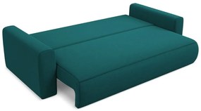 Canapea turcoaz extensibilă/cu spațiu de depozitare cu tapițerie din catifea 238 cm Kapua – Makamii