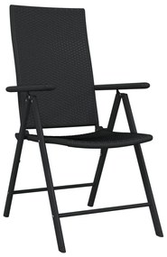 Set mobilier de gradina, 3 piese, negru Lungime masa 80 cm, 3