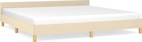 vidaXL Cadru de pat fără saltea, crem, 200x200 cm, textil