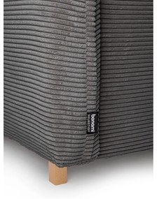 Colțar gri extensibil cu tapițerie din catifea reiată (cu colț variabil) Tori – Bonami Selection