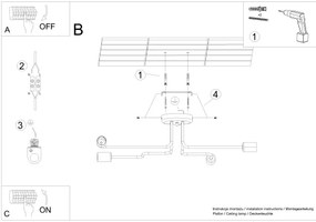 Lustră aplicată Sollux SL.1442 VECTOR 4xE27/15W/230V alb