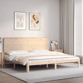3193681 vidaXL Cadru pat cu tăblie 200x200 cm, lemn masiv de pin