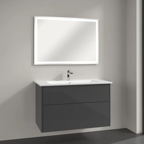 Villeroy &amp; Boch Finero lavoar cu dulap și oglindă 100 cm gri S00303FPR1