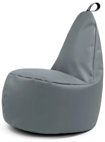 Fotoliu puf pentru copii gri cu tapițerie din imitație de piele Lull M – So Soft?