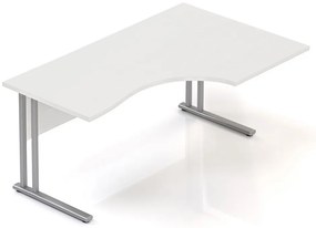 Masa ergonomica Visio 160 x 100 cm, dreapta, alb