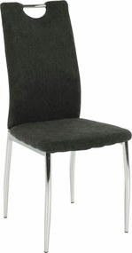 Scaun OLIVA NEW, gri maroniu/crom, textil/metal, 42x52x97 cm