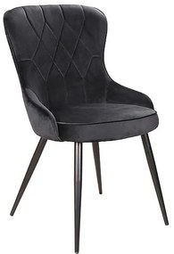 Scaun de bucaterie Lotus Velvet, negru