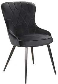 Scaun de bucaterie Lotus Velvet, negru