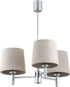 Brilagi - Lustră cu tijă MONTE 3xE27/60W/230V bej/crom lucios