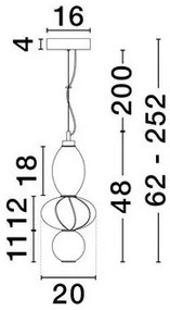 Pendul LED decorativ ceramic Bej, Alb, ONETA