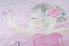 BAMBINO 42830 covor lavabil Balerina pentru copii anti-alunecare - roz