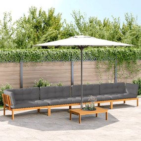 3209506 vidaXL Set canapele de grădină cu perne din paleți 5 piese lemn acacia