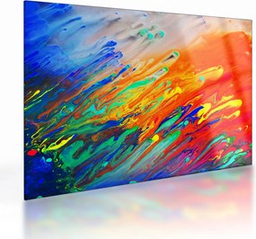 Tablou pe sticlă - Abstract colorat (70x50 cm)