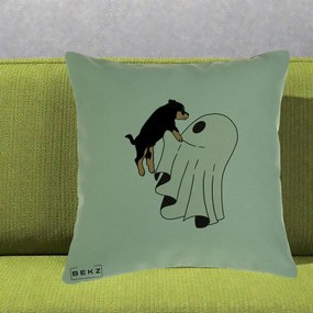Perna Decorativa Caine Rottweiler Fantoma Halloween, 40x40 cm, Verde, Husa Detasabila, Perna Inclusa, BEKZ®