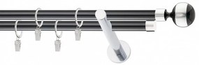 Galerie dubla BILA INOX PICIOR UNIVERSAL INOX ,prindere perete 19/19 negru (Alege marime: 320 cm)