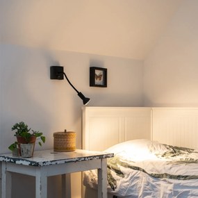 Lampă de perete modernă flexibilă USB neagră - Zeno