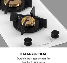 Klarstein Goldflame Domino, plită pe gaz, 4 arzătoare, arzătoare din alamă, sticlă ceramică