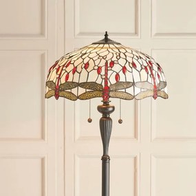 Endon 70940 - Lampadar Tiffany DRAGONFLY, 2x E27/60W/230V, Ø 50 cm