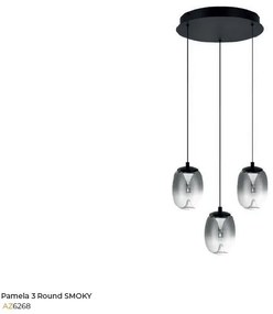 Lustra LED suspendata design modern PAMELA 3 round fumuriu
