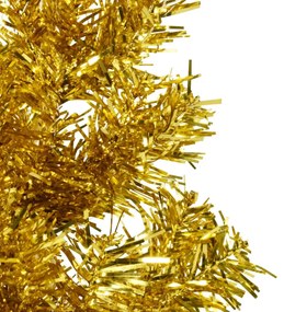 Jumatate brad de Craciun subtire cu suport, auriu, 150 cm 1, Auriu, 150 cm
