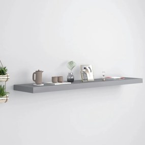 vidaXL Raft de perete suspendat, gri, 120x23,5x3,8 cm, MDF