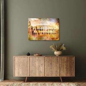 Tablou pe sticlă - Pictură digitală, Colosseum, Roma, Italia (70x50 cm)