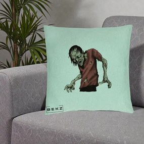 Perna Decorativa Halloween Zombie Infricosator, 40x40 cm, Verde Menta, Husa Detasabila, Perna Inclusa, BEKZ®