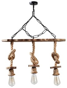 Candelabru EREBOS pe lanț 3xE27/40W/230V maro