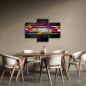 Tablou - Abstrac colorat, fundal negru (90x60 cm)