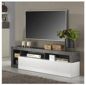 Comodă TV LENOR alb/antracit
