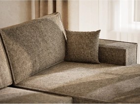 Colțar maro extensibil/cu spațiu de depozitare cu tapițerie din chenille (în formă de "U") Kyoto – Maison de Rêve