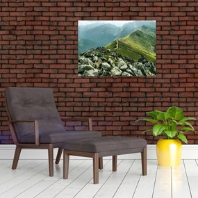Tablou pe sticlă - Peisaj montan (70x50 cm)