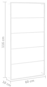 Suport de prosoape, alb, 60x10x116 cm, otel Alb, 60 x 10 x 116 cm