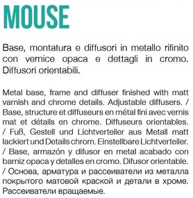 Aplica design modern cu 2 spoturi directionabile MOUSE AP2 negru 156705