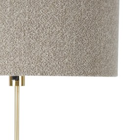 Lampa de podea reglabila aurie cu abajur boucle taupe 50 cm - Parte