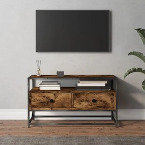 Comoda TV, stejar afumat, 80x35x45 cm, lemn prelucrat