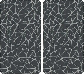 Set 2 protectii pentru blat Kesper 37535, 50 x 28,5 cm, sticla, negru/mozaic