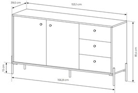 Comodă Scandia 2D3S (Stejar scandi + jedlička scandi). 1071386