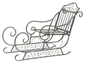 Sanie decorativa din metal, gri, 78x31x53 cm