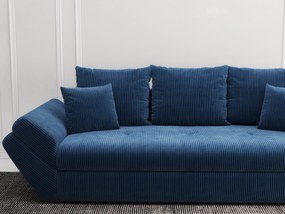 Canapea extensibilă dumonde cu ladă de depozitare si sezut confortabil din spuma high-density, Loana Zoom Blue 250x100 cm