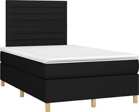 vidaXL Pat box spring cu saltea, negru, 120x190 cm, catifea