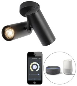 Spotlight inteligent negru cu 2 lumini incluzând Wifi GU10 - Scopio Honey