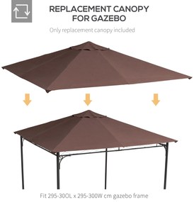 Acoperis de Schimb Outsunny 3x3m, din Poliester. 3x3m | Aosom RO