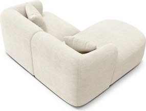 Colțar bej cu tapițerie din catifea reiată (cu colț pe partea stângă/cu șezlong) Campi – Cosmopolitan Design