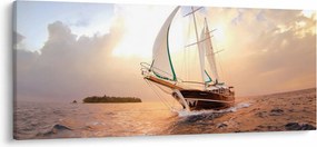 Tablou cu iaht (120x50 cm)