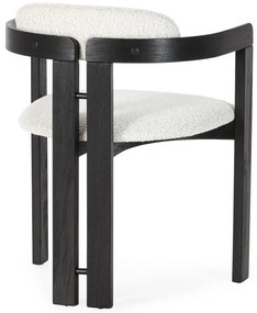 Set de scaune de sufragerie alb/negru cu cotiere 2 buc. tapițat Eiden – MOME