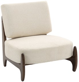 HOMCOM Fotoliu de salon din chenilă, fotoliu pentru dormitor confortabil, pernă groasă, șezut tapițat, 72 x 73,5 x 81 cm, crem | Aosom Romania