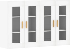 vidaXL Dulapuri montate pe perete, 2 buc, alb, lemn prelucrat