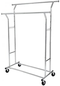 Suport mobil cu 2 bare Chrome 1, 129 x 55 x 148/172 cm