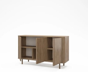 Comodă în culoare naturală cu aspect de lemn de stejar 138x80x40 cm Salma – Marckeric